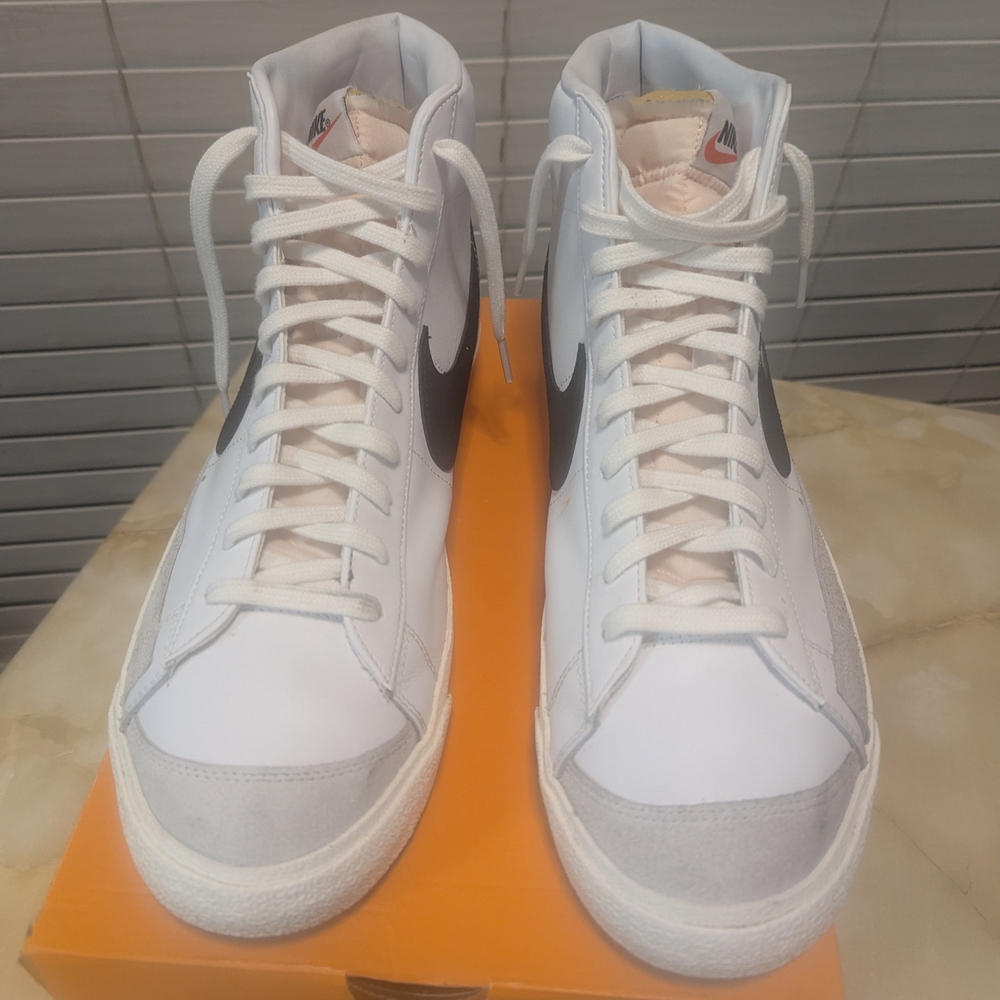 Nike White and Gray High-Top Sneakers